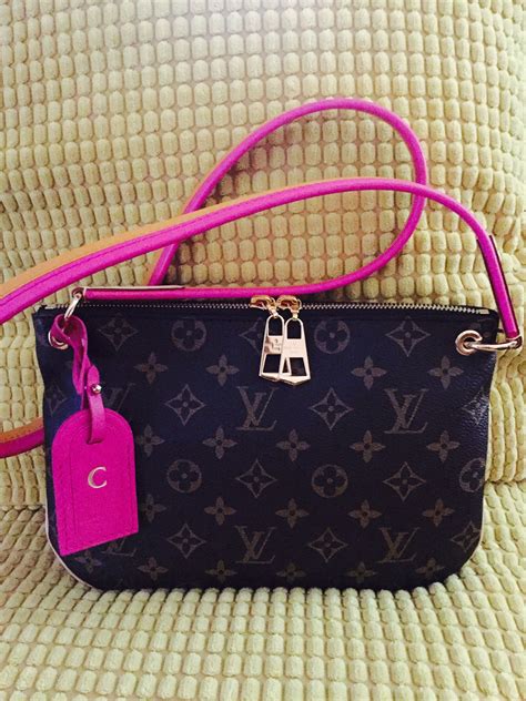 black louis vuitton bag with blue strap|louis vuitton crossbody pink strap.